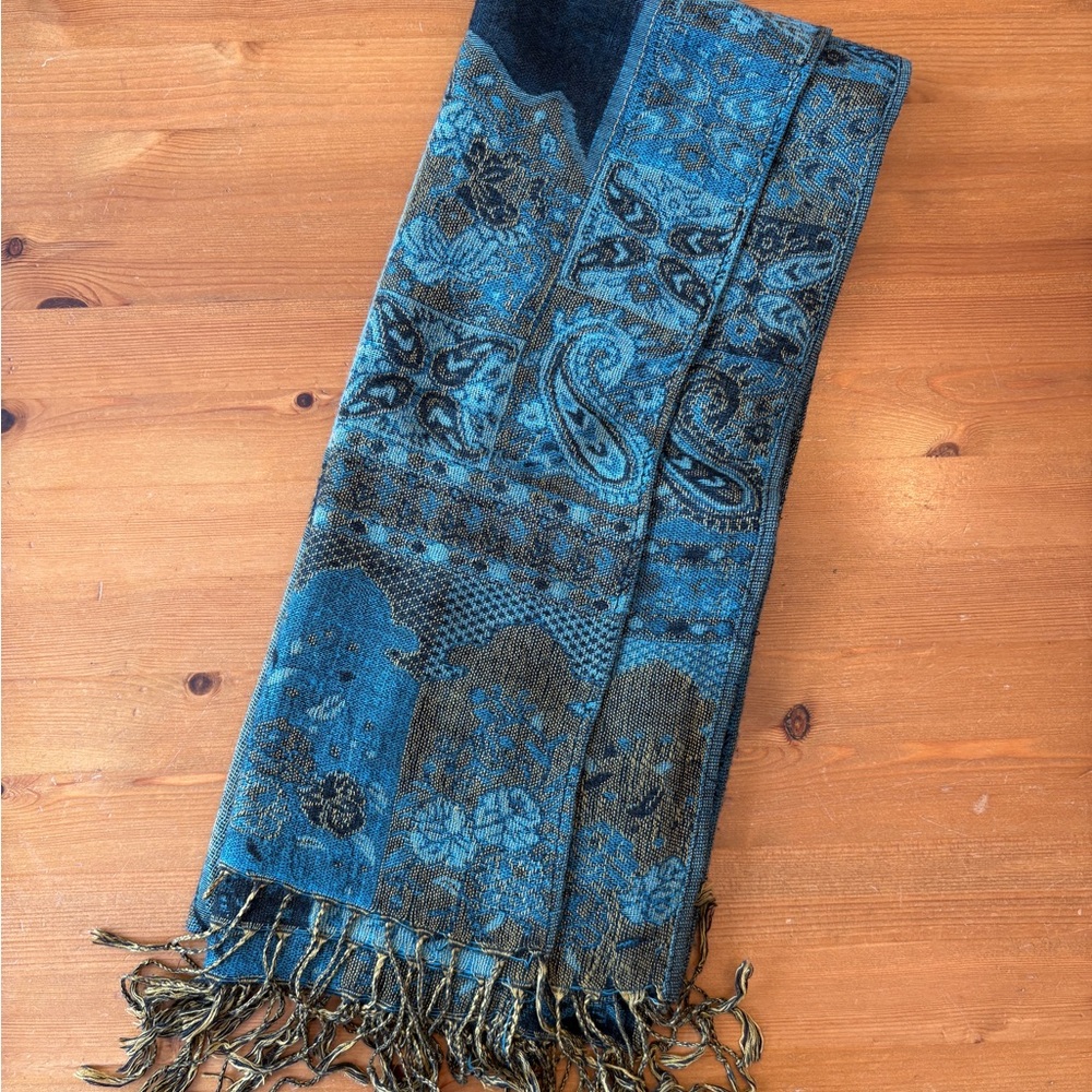 Blue Paisley Scarf